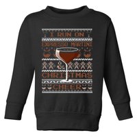 I Run On Espresso Martini And Christmas Cheer Ugly Sweater Toddler Sweatshirt
