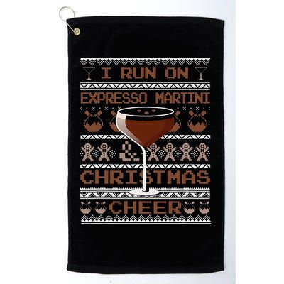 I Run On Espresso Martini And Christmas Cheer Ugly Sweater Golf Towel