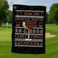 I Run On Espresso Martini And Christmas Cheer Ugly Sweater Golf Towel