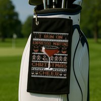 I Run On Espresso Martini And Christmas Cheer Ugly Sweater Golf Towel