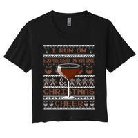 I Run On Espresso Martini And Christmas Cheer Ugly Sweater Crop Top