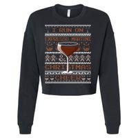 I Run On Espresso Martini And Christmas Cheer Ugly Sweater Cropped Pullover Crew