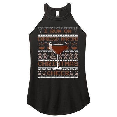 I Run On Espresso Martini And Christmas Cheer Ugly Sweater Women's Perfect Tri Rocker Tank