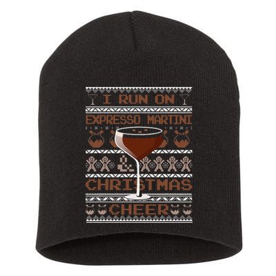 I Run On Espresso Martini And Christmas Cheer Ugly Sweater Short Acrylic Beanie
