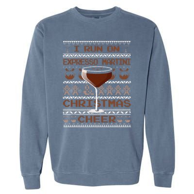 I Run On Espresso Martini And Christmas Cheer Ugly Sweater Garment-Dyed Sweatshirt