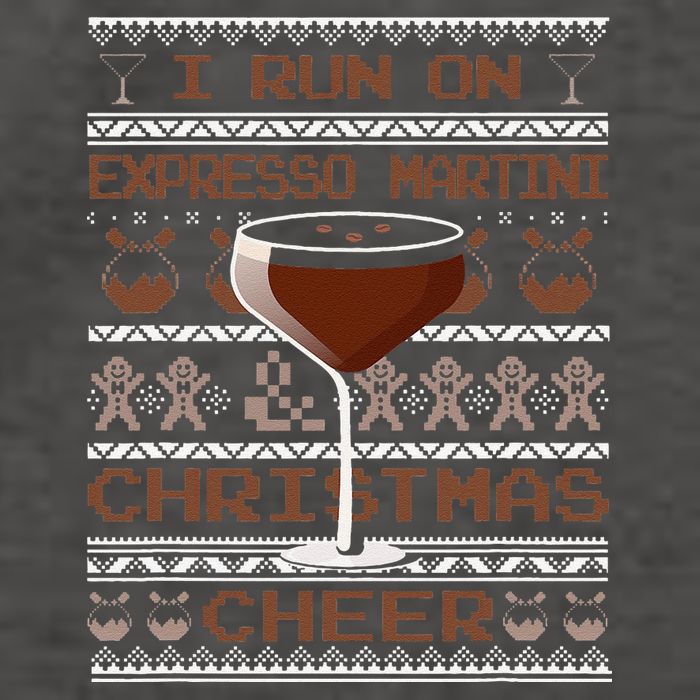 I Run On Espresso Martini And Christmas Cheer Ugly Sweater Vector Backpack