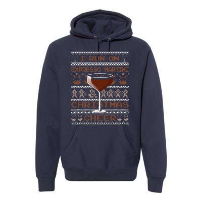 I Run On Espresso Martini And Christmas Cheer Ugly Sweater Premium Hoodie