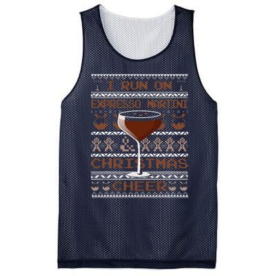 I Run On Espresso Martini And Christmas Cheer Ugly Sweater Mesh Reversible Basketball Jersey Tank