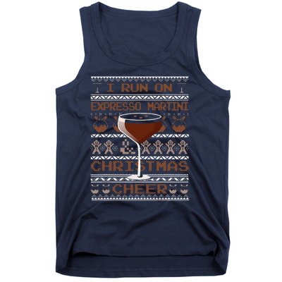 I Run On Espresso Martini And Christmas Cheer Ugly Sweater Tank Top