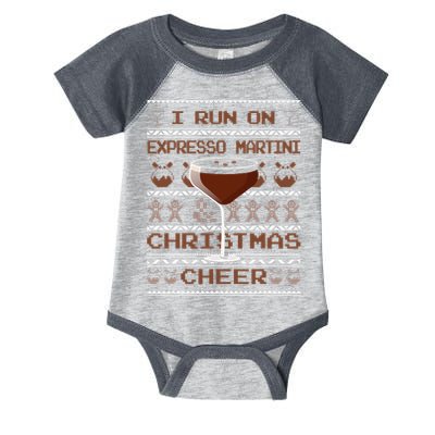I Run On Espresso Martini And Christmas Cheer Ugly Sweater Infant Baby Jersey Bodysuit