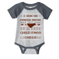 I Run On Espresso Martini And Christmas Cheer Ugly Sweater Infant Baby Jersey Bodysuit