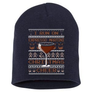 I Run On Espresso Martini And Christmas Cheer Ugly Sweater Short Acrylic Beanie