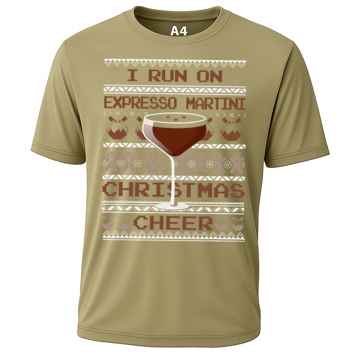 I Run On Espresso Martini And Christmas Cheer Ugly Sweater Performance Shirt