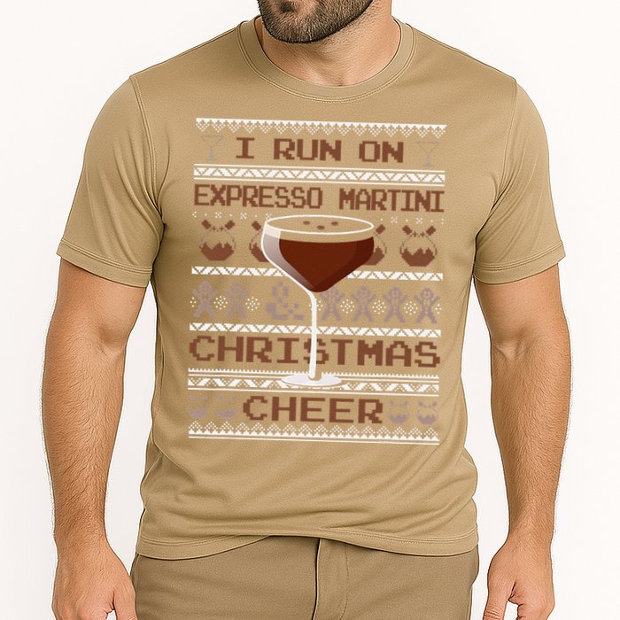 I Run On Espresso Martini And Christmas Cheer Ugly Sweater Performance Shirt