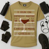 I Run On Espresso Martini And Christmas Cheer Ugly Sweater Performance Shirt