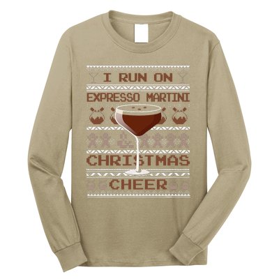 I Run On Espresso Martini And Christmas Cheer Ugly Sweater Long Sleeve Shirt