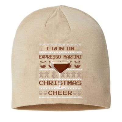 I Run On Espresso Martini And Christmas Cheer Ugly Sweater Sustainable Beanie