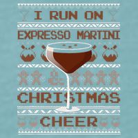 I Run On Espresso Martini And Christmas Cheer Ugly Sweater Sueded Cloud Jersey T-Shirt