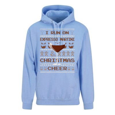 I Run On Espresso Martini And Christmas Cheer Ugly Sweater Unisex Surf Hoodie