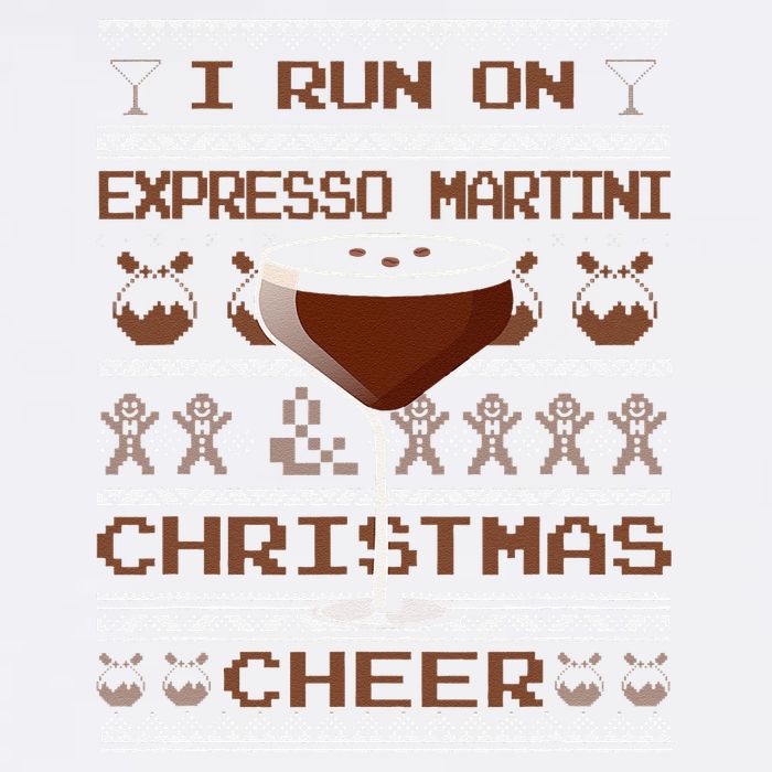 I Run On Espresso Martini And Christmas Cheer Ugly Sweater Garment-Dyed Sweatshirt