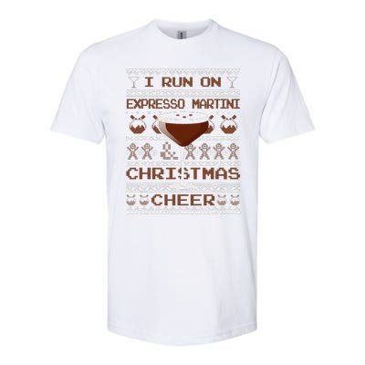 I Run On Espresso Martini And Christmas Cheer Ugly Sweater Softstyle CVC T-Shirt