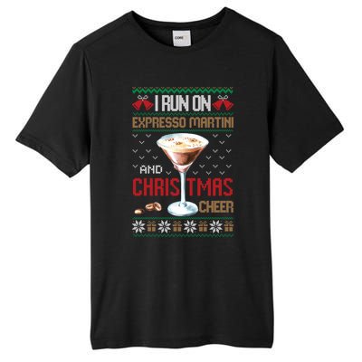 I Run On Espresso Martini And Christmas Cheer Ugly Great Gift Tall Fusion ChromaSoft Performance T-Shirt