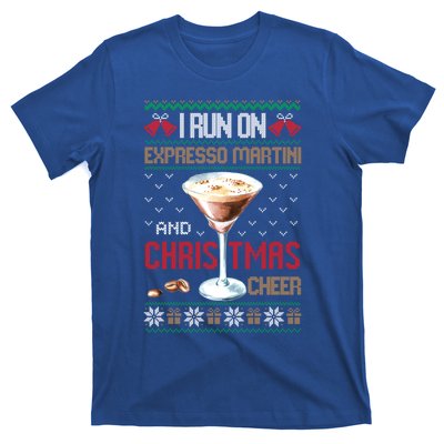 I Run On Espresso Martini And Christmas Cheer Ugly Great Gift T-Shirt