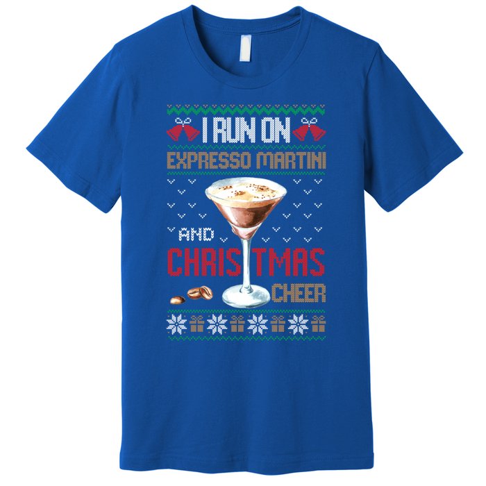 I Run On Espresso Martini And Christmas Cheer Ugly Great Gift Premium T-Shirt