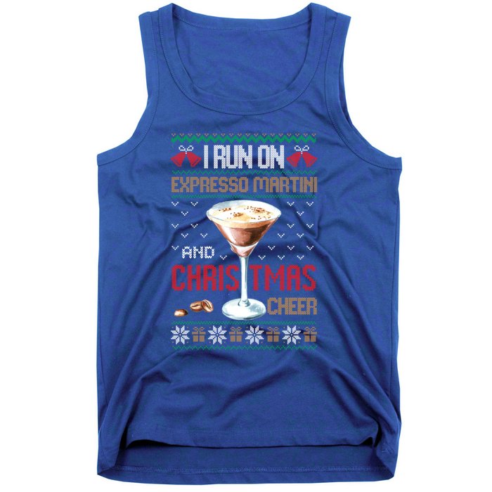 I Run On Espresso Martini And Christmas Cheer Ugly Great Gift Tank Top