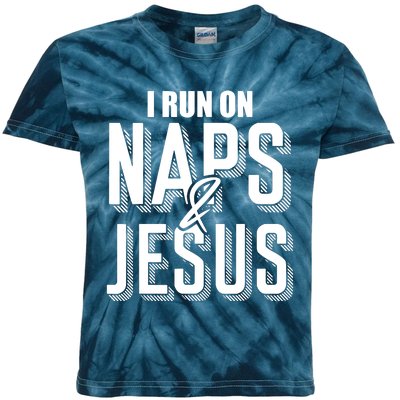 I Run On Naps And Jesus Kids Tie-Dye T-Shirt