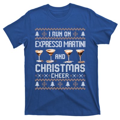 I Run On Espresso Martini And Christmas Cheer Ugly Gift T-Shirt