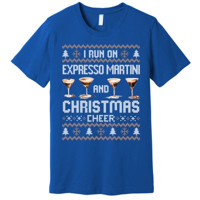 I Run On Espresso Martini And Christmas Cheer Ugly Gift Premium T-Shirt