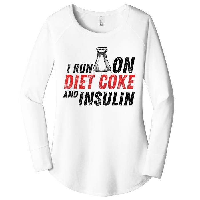 I Run On Diet Cok E And Insulin Women's Perfect Tri Tunic Long Sleeve Shirt