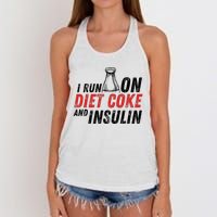 I Run On Diet Cok E And Insulin Women's Knotted Racerback Tank