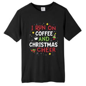 I Run On Coffee And Christmas Cheer Xmas Caffeine Tall Fusion ChromaSoft Performance T-Shirt