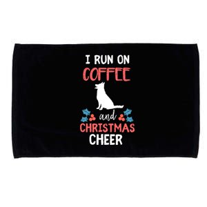 I Run On Coffee Ger Shepherd Dog And Christmas Cheer Meaningful Gift Microfiber Hand Towel