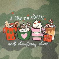 I Run On Coffee And Christmas Cheer Snowing Xmas Coffee Cups Meaningful Gift Legacy Tie Dye Trucker Hat