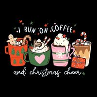 I Run On Coffee And Christmas Cheer Snowing Xmas Coffee Cups Meaningful Gift Impact Tech Backpack