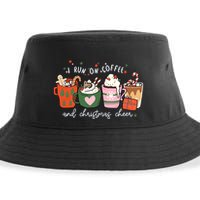 I Run On Coffee And Christmas Cheer Snowing Xmas Coffee Cups Meaningful Gift Sustainable Bucket Hat
