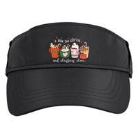 I Run On Coffee And Christmas Cheer Snowing Xmas Coffee Cups Meaningful Gift Adult Drive Performance Visor
