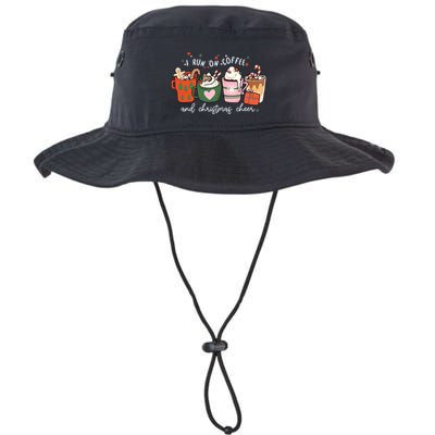 I Run On Coffee And Christmas Cheer Snowing Xmas Coffee Cups Meaningful Gift Bucket Hat