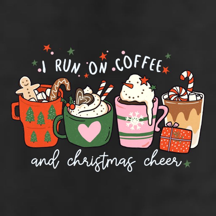 I Run On Coffee And Christmas Cheer Snowing Xmas Coffee Cups Meaningful Gift 11oz C Handle Ceramic Mug