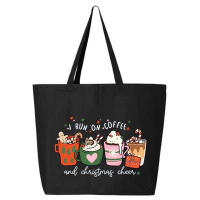 I Run On Coffee And Christmas Cheer Snowing Xmas Coffee Cups Meaningful Gift 25L Jumbo Tote