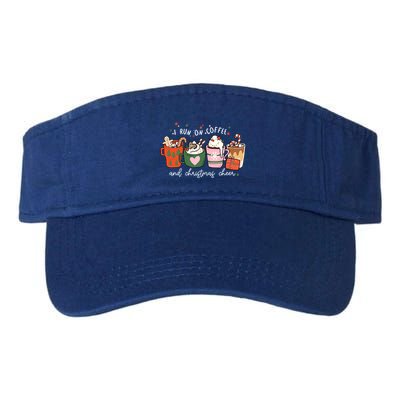 I Run On Coffee And Christmas Cheer Snowing Xmas Coffee Cups Meaningful Gift Visor