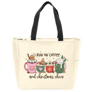 I Run On Coffee And Christmas Cheer Cute Holiday Zip Tote Bag