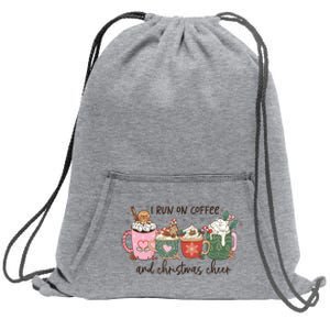 I Run On Coffee And Christmas Cheer Cute Holiday Sweatshirt Cinch Pack Bag