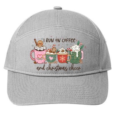 I Run On Coffee And Christmas Cheer Cute Holiday 7-Panel Snapback Hat