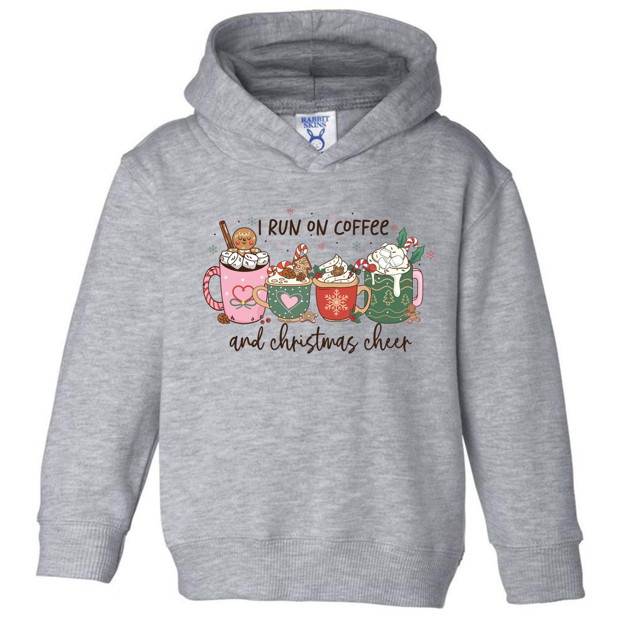 I Run On Coffee And Christmas Cheer Cute Holiday Toddler Hoodie