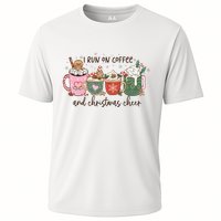 I Run On Coffee And Christmas Cheer Cute Holiday Cooling Performance Crew T-Shirt