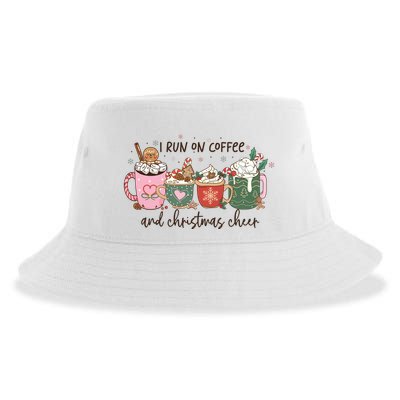 I Run On Coffee And Christmas Cheer Cute Holiday Sustainable Bucket Hat